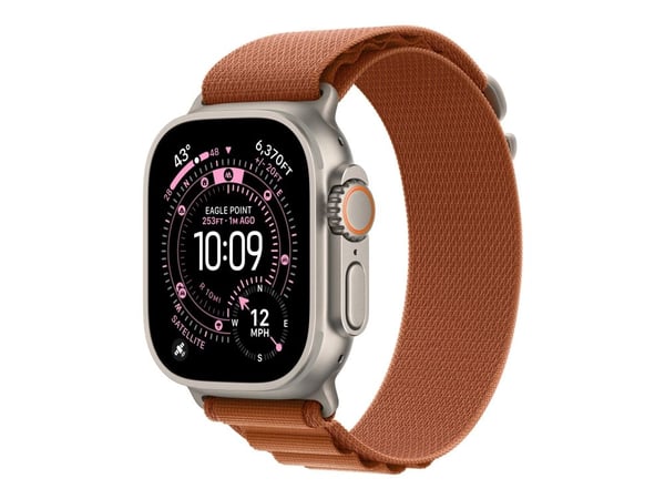 Apple - Älykellosilmukka - 49 mm, luonnon titaaniviimeistely - keskikoko - terrakotta - Watch Hermès Series 9, SE 3, Series 10, Series 11, Series 8...