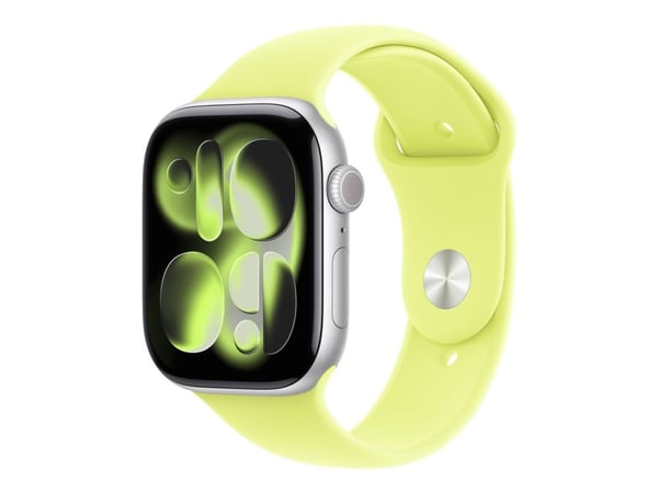 Apple - Bånd for smart armbåndsur - 46mm - M/L (passer håndledd på 160 - 210 mm) - neongul - for Watch Hermès Series 9, SE 3, Series 10, Series 11,...
