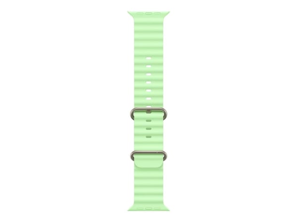 Apple - Bånd for smart armbåndsur - 49 mm, naturlig titanfinish - 130 - 200 mm - neongrønt - for Watch Hermès Series 9, SE 3, Series 10, Series 11,...