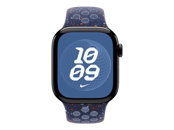Apple Nike - Bånd for smart armbåndsur - 42mm - S/M-størrelse - blått bånd - for Watch Hermès Series 7, Hermès Series 9, SE 3, Series 10, Series 11...