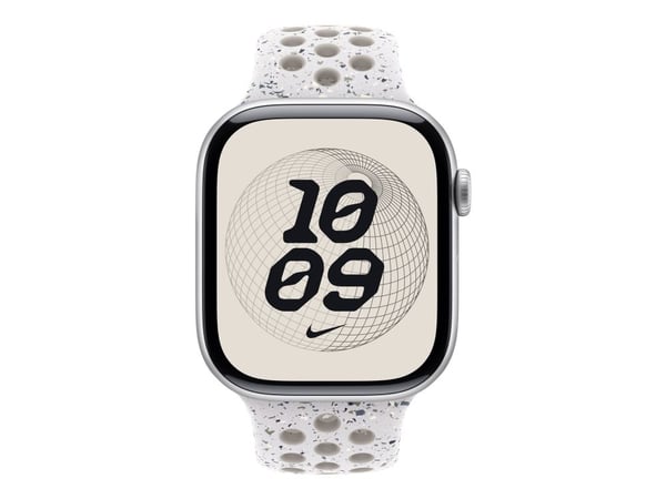 Apple Nike - Bånd for smart armbåndsur - 46mm - M/L (passer håndledd på 160 - 210 mm) - veiled grå - for Watch Hermès Series 9, SE 3, Series 10, Se...