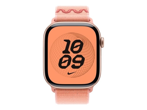 Apple Nike - Sløyfe for smart armbåndsur - 46mm - 145 - 220 mm - alpenglow rosa - for Watch Hermès Series 9, SE 3, Series 10, Series 11, Series 8, ...