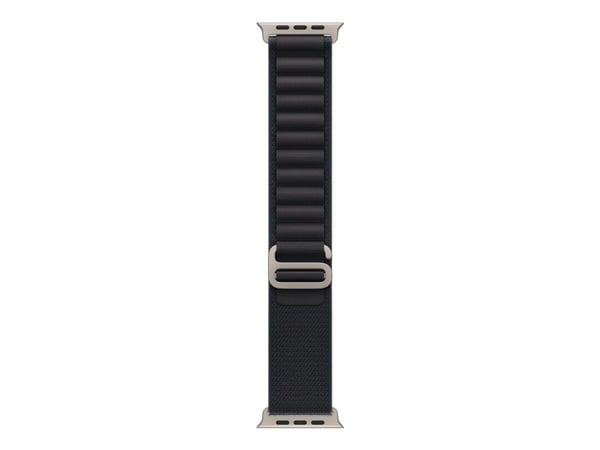 Apple - Sløyfe for smart armbåndsur - 49 mm, naturlig titanfinish - Medium størrelse - svart - for Watch Hermès Series 9, SE 3, Series 10, Series 1...