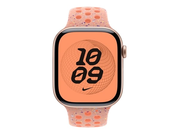 Apple Nike - Bånd for smart armbåndsur - 46mm - M/L (passer håndledd på 160 - 210 mm) - alpenglow rosa - for Watch Hermès Series 9, SE 3, Series 10...