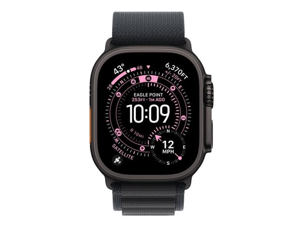 Apple - Sløyfe for smart armbåndsur - 49 mm, svart titanfinish - Medium størrelse - svart - for Watch Hermès Series 9, SE 3, Series 10, Series 11, ...