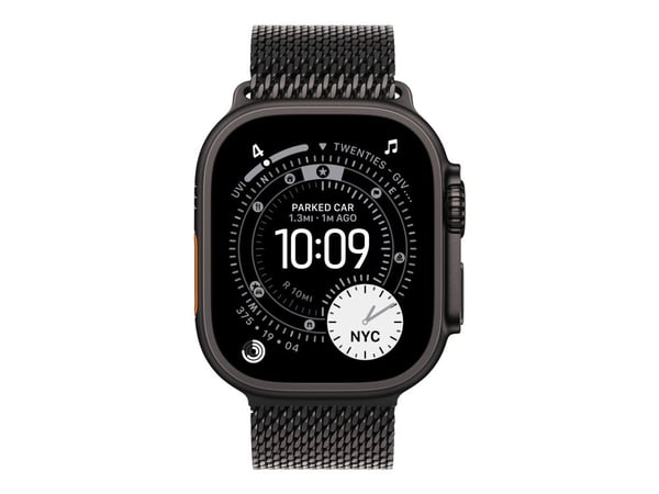 Apple - Sløyfe for smart armbåndsur - 49 mm, svart titanfinish - Medium størrelse - svart - for Watch Hermès Series 9, SE 3, Series 10, Series 11, ...