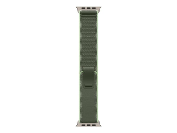 Apple - Sløyfe for smart armbåndsur - 49 mm, naturlig titanfinish - M/L-størrelse - grønn/neon - for Watch Hermès Series 9, SE 3, Series 10, Series...