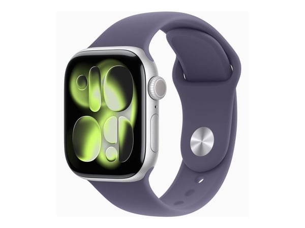 Apple Watch Series 11 GPS 42mm Silver Aluminium Case with Purple Fog Sport Band - S/M