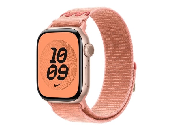 Apple Nike - Sløyfe for smart armbåndsur - 42mm - 130 - 190 mm - alpenglow rosa - for Watch Hermès Series 7, Hermès Series 9, SE 3, Series 10, Seri...