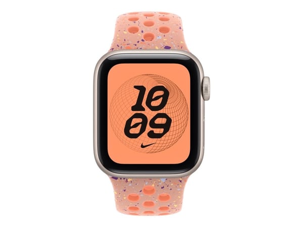 Apple Nike - Bånd for smart armbåndsur - 40mm - M/L-størrelse - alpenglow rosa - for Watch Hermès Series 7, Hermès Series 9, SE 3, Series 10, Serie...