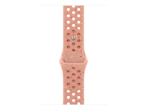 Apple Nike - Bånd for smart armbåndsur - 46mm - M/L (passer håndledd på 160 - 210 mm) - alpenglow rosa - for Watch Hermès Series 9, SE 3, Series 10...