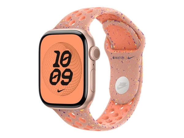 Apple Nike - Bånd for smart armbåndsur - 42mm - M/L-størrelse - alpenglow rosa - for Watch Hermès Series 7, Hermès Series 9, SE 3, Series 10, Serie...