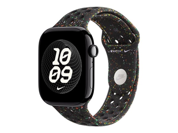 Apple Nike - Bånd for smart armbåndsur - 46mm - M/L (passer håndledd på 160 - 210 mm) - midnatts sort - for Watch Hermès Series 9, SE 3, Series 10,...