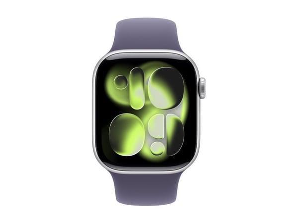 Apple Watch Series 11 GPS 42mm Silver Aluminium Case with Purple Fog Sport Band - M/L
