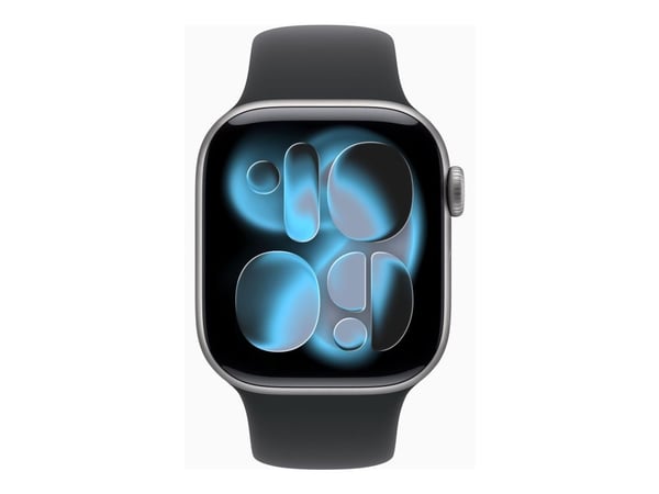 Apple Watch Series 11 GPS + Cellular 42mm Space Grey Aluminium Case with Black Sport Band - S/M