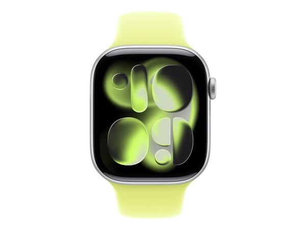 Apple - Bånd for smart armbåndsur - 46mm - M/L (passer håndledd på 160 - 210 mm) - neongul - for Watch Hermès Series 9, SE 3, Series 10, Series 11,...