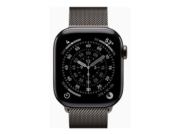 Apple Watch Series 11 GPS + Cellular 42mm Slate Titanium Case with Slate Milanese Loop