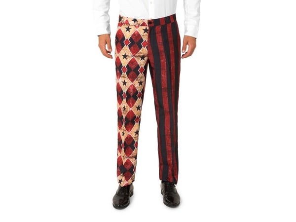Läskig röd clownsdräkt