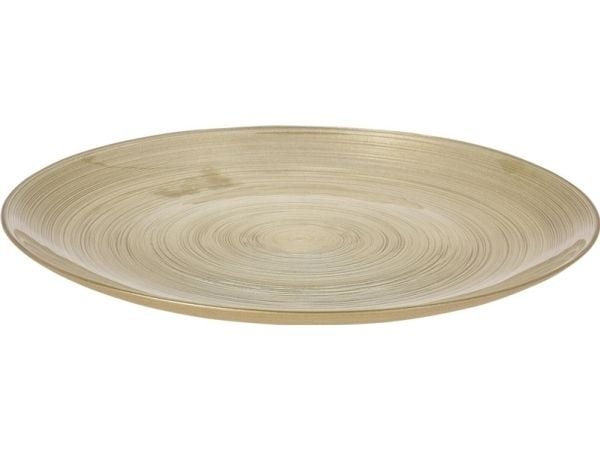 Vilde Flat middagstallerken, tallerken, stor, glass, gull, 28 cm
