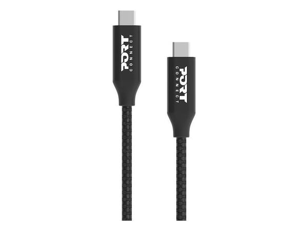 PORT - USB-kabel - USB-C (hann) til USB-C (hann) - USB 3.2 Gen 2 - 2 m - USB Power Delivery (100 W), up to 20 Gbps data transfer rate