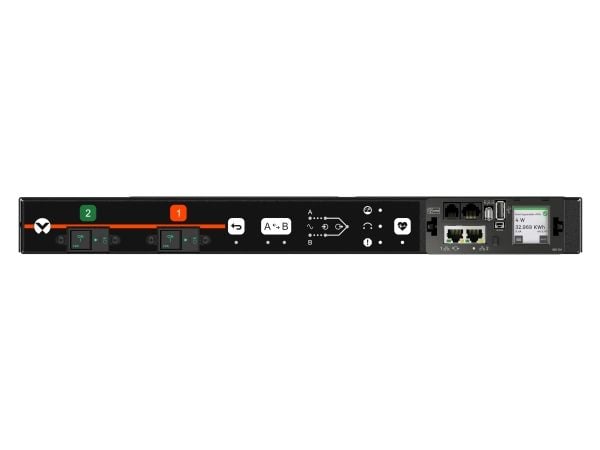 Vertiv Geist VA4G31A0, Overvåket, 1U, Enkelfaset, Horisontal, Sort, 12 AC-utganger