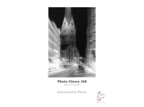Hahnemühle Photo Glossy 260, Gloss, 260 g/m², Blekkdyse, A4, Hvit, 25 ark