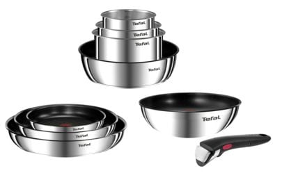 Tefal Emotion L897AS74, Rund, All-bruk panne, Rustfritt stål, Rustfritt stål, Thermo-Spot, 10 stykker