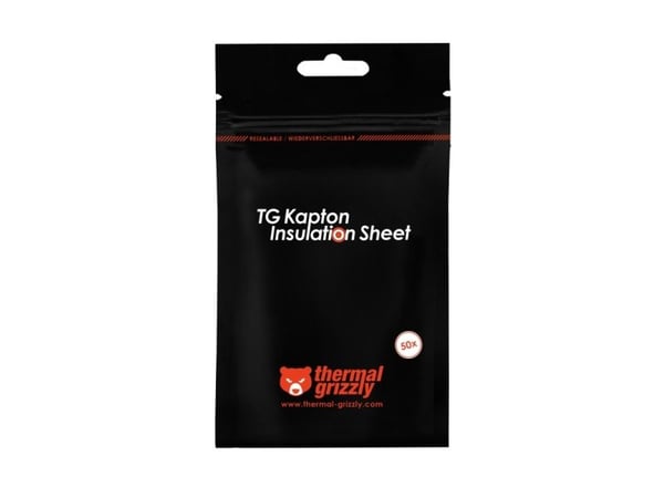 Thermal Grizzly Kapton Insulation Sheet, Eristyslevy, Polyimidi, 280 °C, Alumiini, Kupari, Metalli, 10 mm, 40 mm