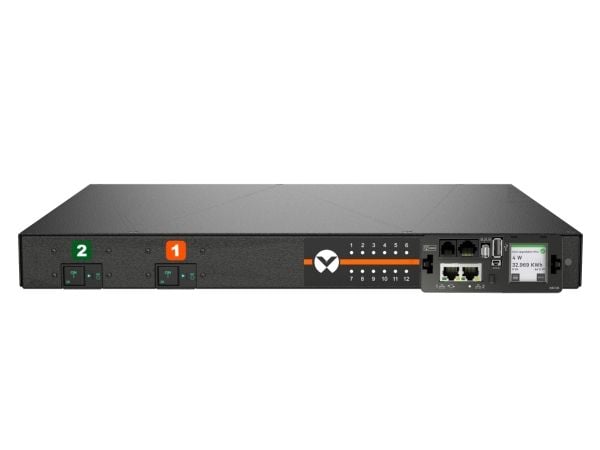 Vertiv Geist MGR5M1R6-12CF13-3PS6B2H10-S, Overvåket, 0U, Enkelfaset, Horisontal, Svart, LED