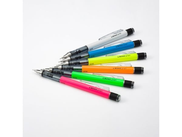 Tombow MONO graph, Gult, Plast, Hvit, 0,7 mm, Rund, Plast