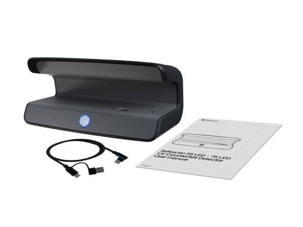 SafeScan 55 LED UV-tester for valuta og pass Svart