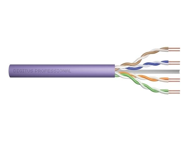 DIGITUS Professional - Installation cable - 6.8 mm - UTP - simpleks - CAT 6 - IEEE 802.5/IEEE 802.3 - halogenfri, riser, solid, campus - purpur, RA...