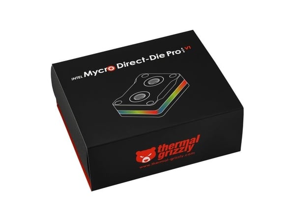 Thermal Grizzly AMD Mycro Direct-Die Pro, Vannblokk, Akryl, Aluminium, Kopper, Sort, LGA 1700, 3/8", Prosessor