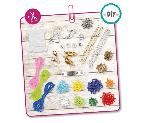 Lena 42721, Smykkesett til å lage armbånd for barn, 8 år, Flerfarget