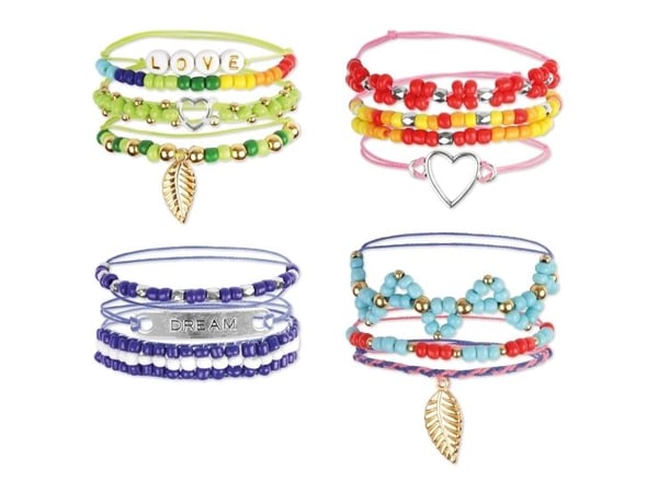 Lena 42721, Smykkesett til å lage armbånd for barn, 8 år, Flerfarget