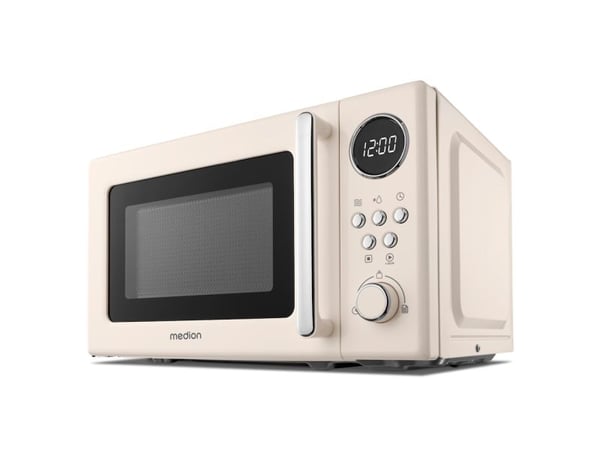MEDION MD 15000, Benkeplate, Solo mikrobølge ovn, 20 l, 800 W, Innebygd skjerm, Knapper, Rotasjon