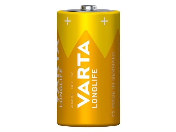 Varta Longlife D, Engangsbatteri, D, Alkalinsk, 1,5 V, 2 stykker, 61,5 mm