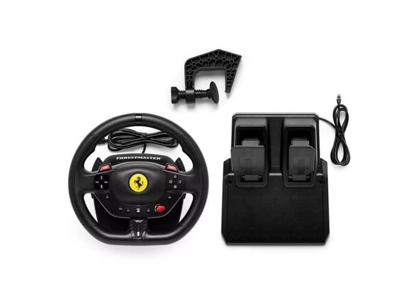 Thrustmaster T98-P Ferrari 296 GTB, Ratt + Pedaler, PC, PlayStation 4, PlayStation 5, D-pad, Lägesknapp, Menyknapp, Analog / Digital, 240°, Kabel