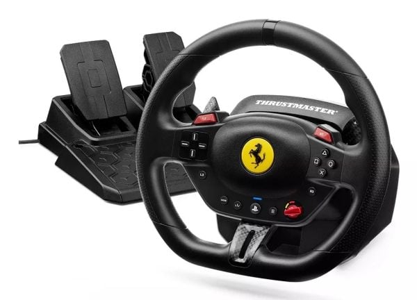 Thrustmaster T98-P Ferrari 296 GTB, Ratt + pedaler, PC, PlayStation 4, PlayStation 5, D-pute, Modusknapp, Menyknapp, Analog/digital, 240°, Koblet m...