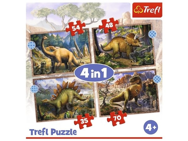 Trefl 34383, 70 styck, Dinosaurier, 4 År