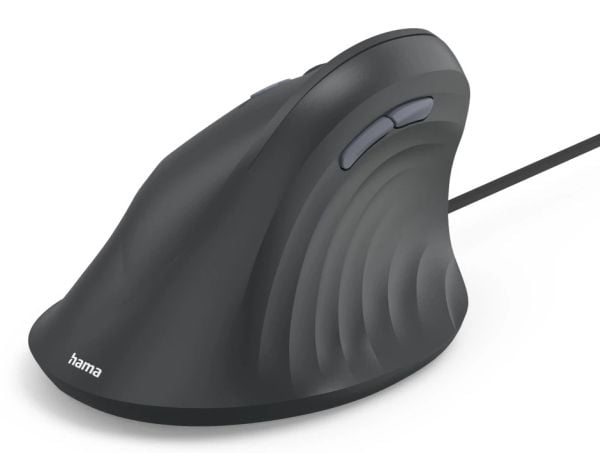 Hama ECM-500L, Venste-hendt, Vertikalt design, Optisk, USB Type-A, 1800 DPI, Svart