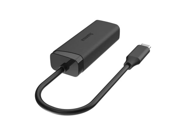 Hama 00200360, USB Type-C, RJ-45, Hankjønn, Svart, Hankjønn, Hunkjønn