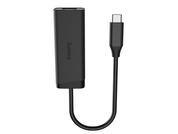 Hama 00200360, USB Type-C, RJ-45, Hankjønn, Svart, Hankjønn, Hunkjønn