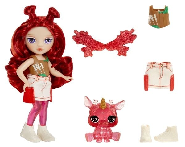 Rainbow High Littles Rainbow Fantasy Fairies Doll- Apple (Red), Motedukke, Jente, 4 år, Gutt/Jente, 140 mm, Flerfarget