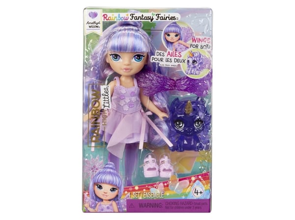 Rainbow High Littles Rainbow Fantasy Fairies Doll- Amethyst (purple), Motedukke, Hunkjønn, 4 år, Gutt/Jente, 140 mm, Flerfarget