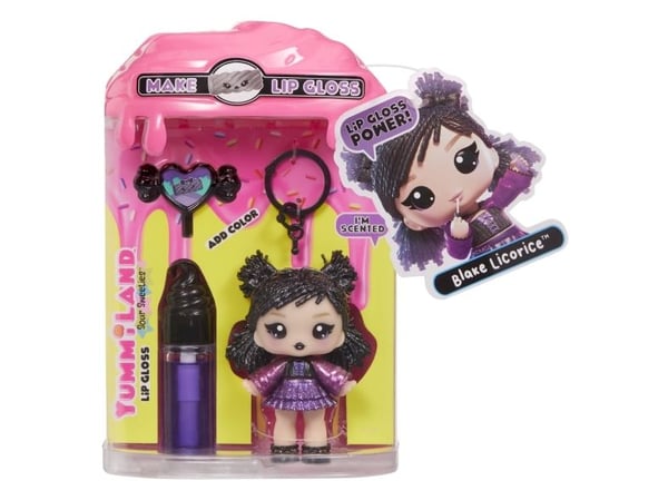 MGA Entertainment Yummiland Lip Gloss Doll Sour Sweeties - Blake Licorice, Minidukke, Hunkjønn, 4 år, Gutt/Jente, Flerfarget