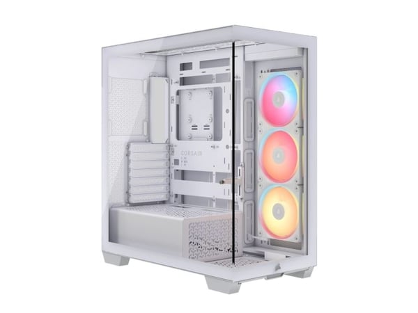 CORSAIR iCUE LINK 3500X LX-R RGB - Mid tower - utvidet ATX (E-ATX) - sidepanel med vindu (herdet glass) - ingen strømforsyning (ATX) - hvit - USB/lyd