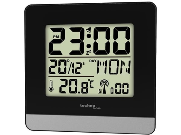 Technoline WT 2600, Digitaalinen herätyskello, Suorakulmio, musta, Hopea, Sisätila, 12/24t, F, °C
