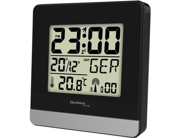 Technoline WT 2600, Digital vekkerklokke, Rektangel, Svart, Sølv, Innendørs, 12/24h, F, °C