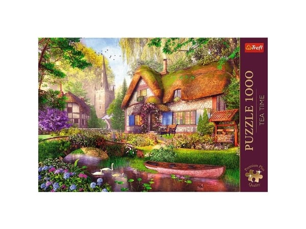 Trefl Puzzle 1000 elementtiä Premium Viehättävä mökki metsässä